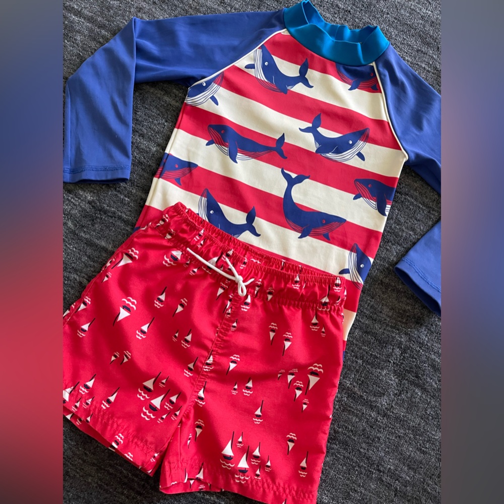 Swimming set- top with long swim- Boden ,short-Janie&Jack